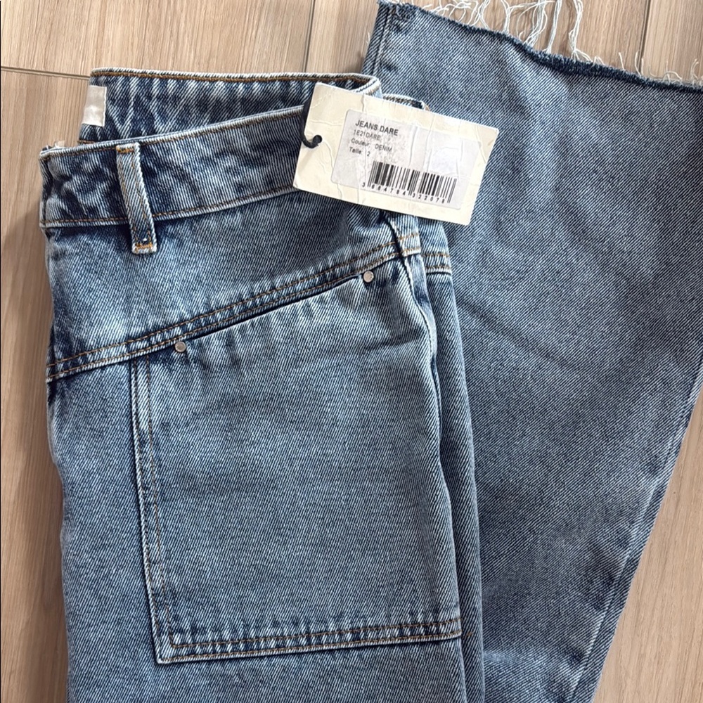 Ba&sh Straight Leg Blue Denim Jeans - Picture 4 of 4